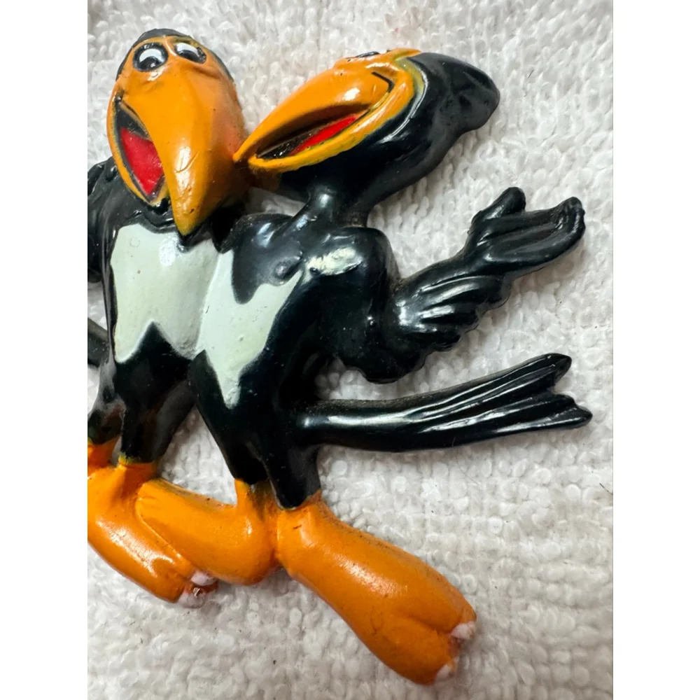 Vintage 1991 Viacom Heckle & Jeckle magpies rubber refrigerator magnet